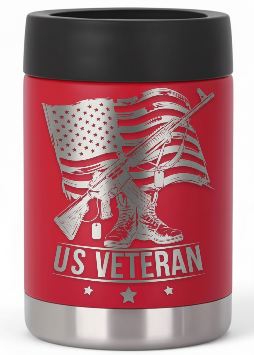 12oz Veteran Can Cooler