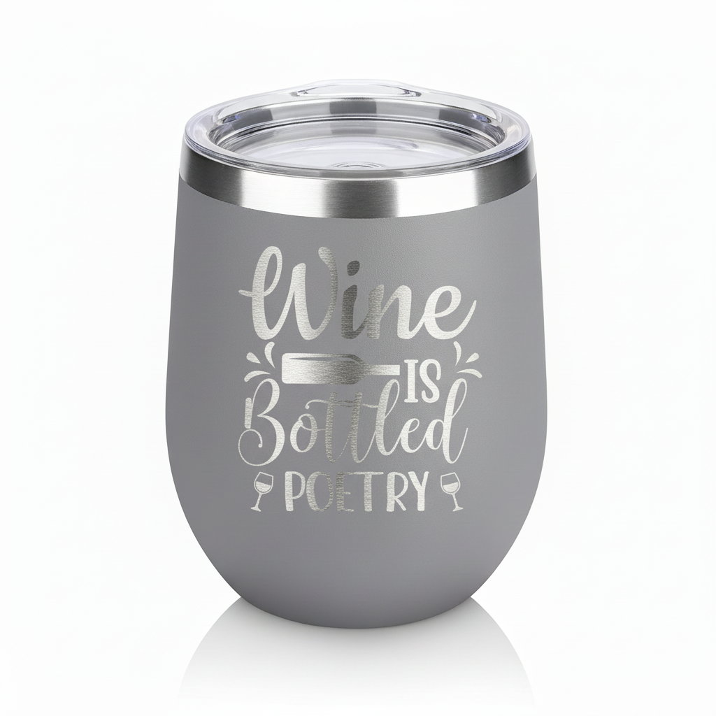 Wine Is Bottled Poetry 12oz Wine Tumbler