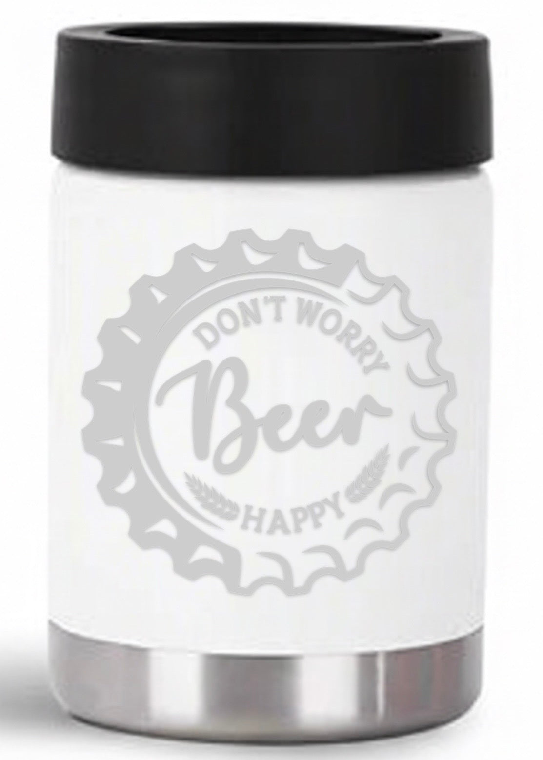 12oz Don't Worry Beer Happy Can Cooler