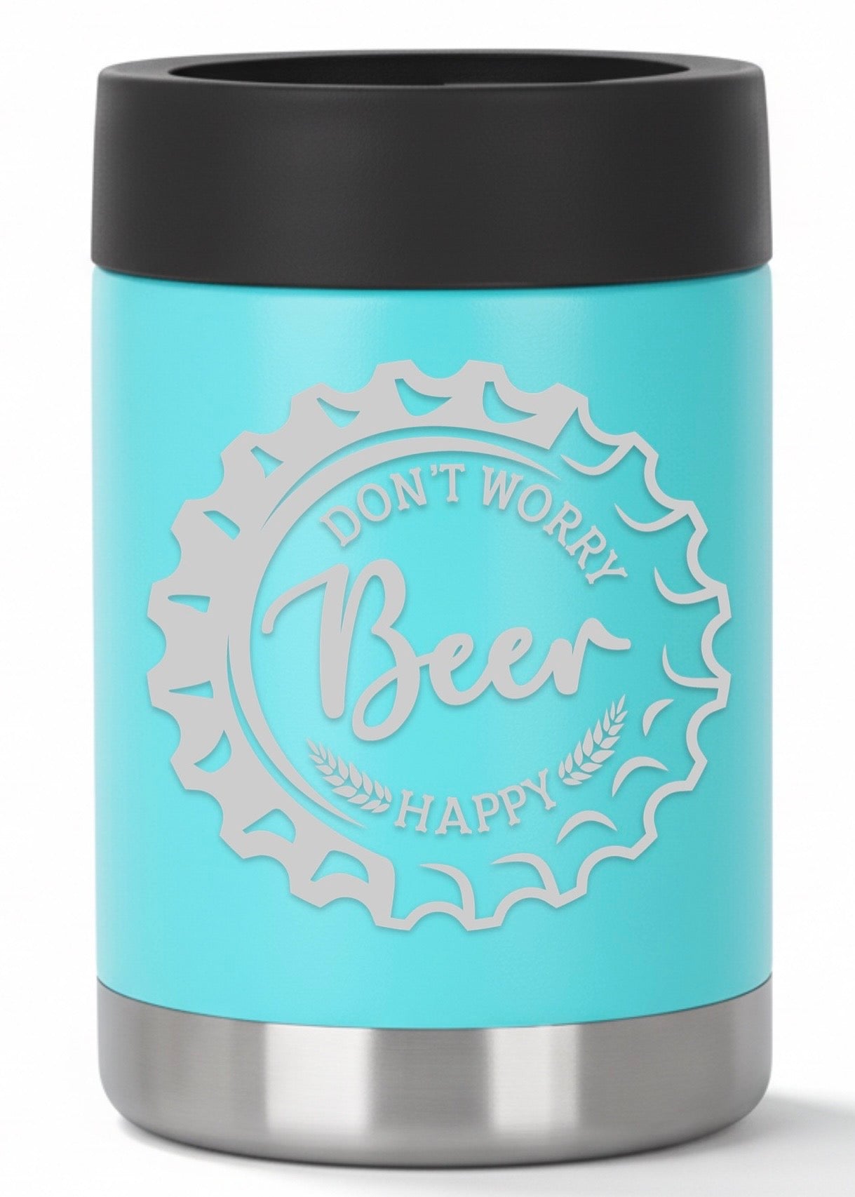 12oz Don't Worry Beer Happy Can Cooler