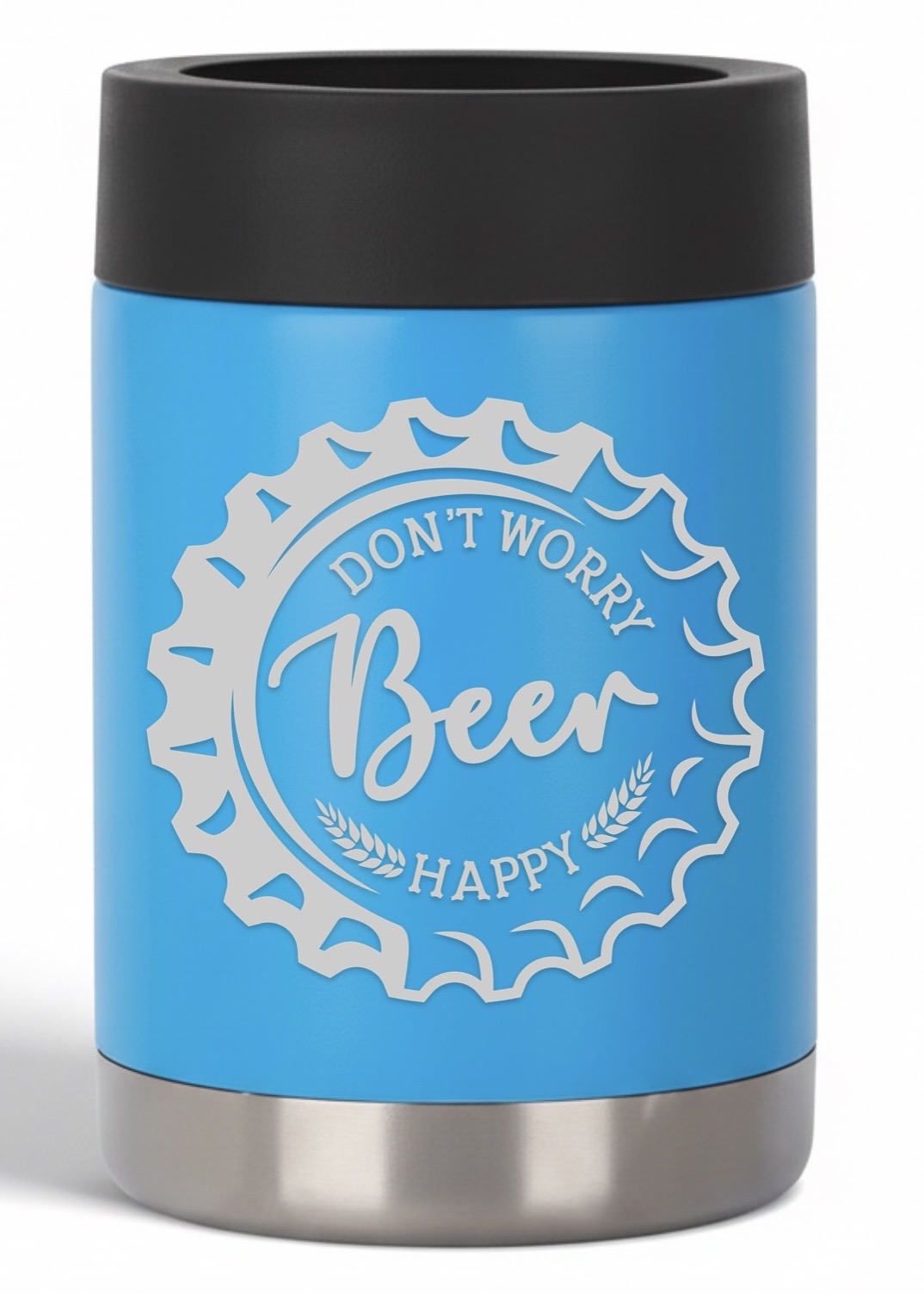 12oz Don't Worry Beer Happy Can Cooler