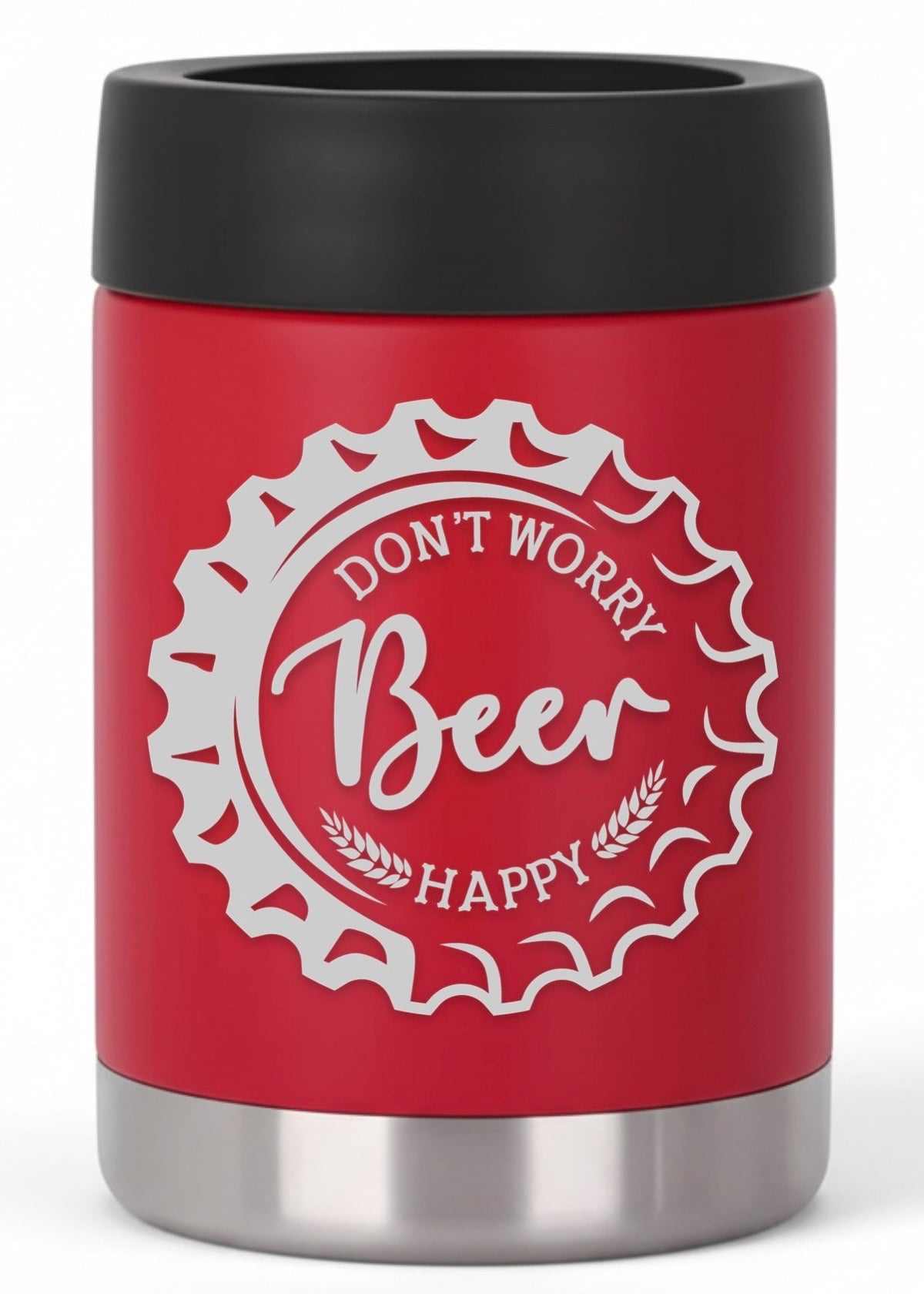 12oz Don't Worry Beer Happy Can Cooler