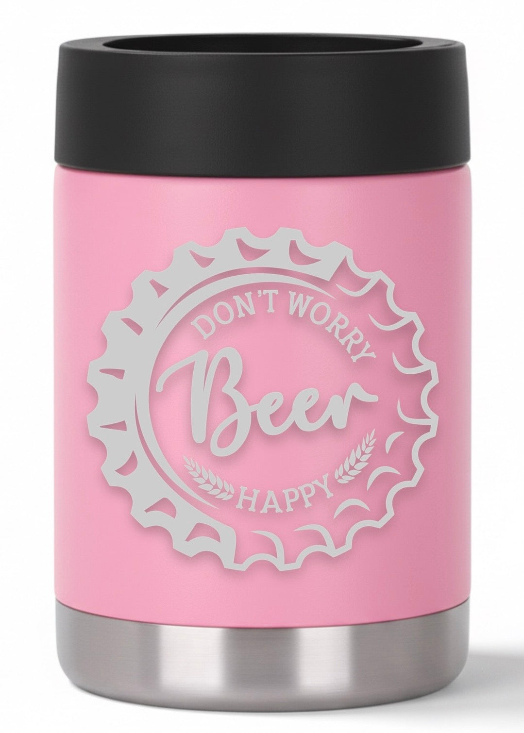 12oz Don't Worry Beer Happy Can Cooler