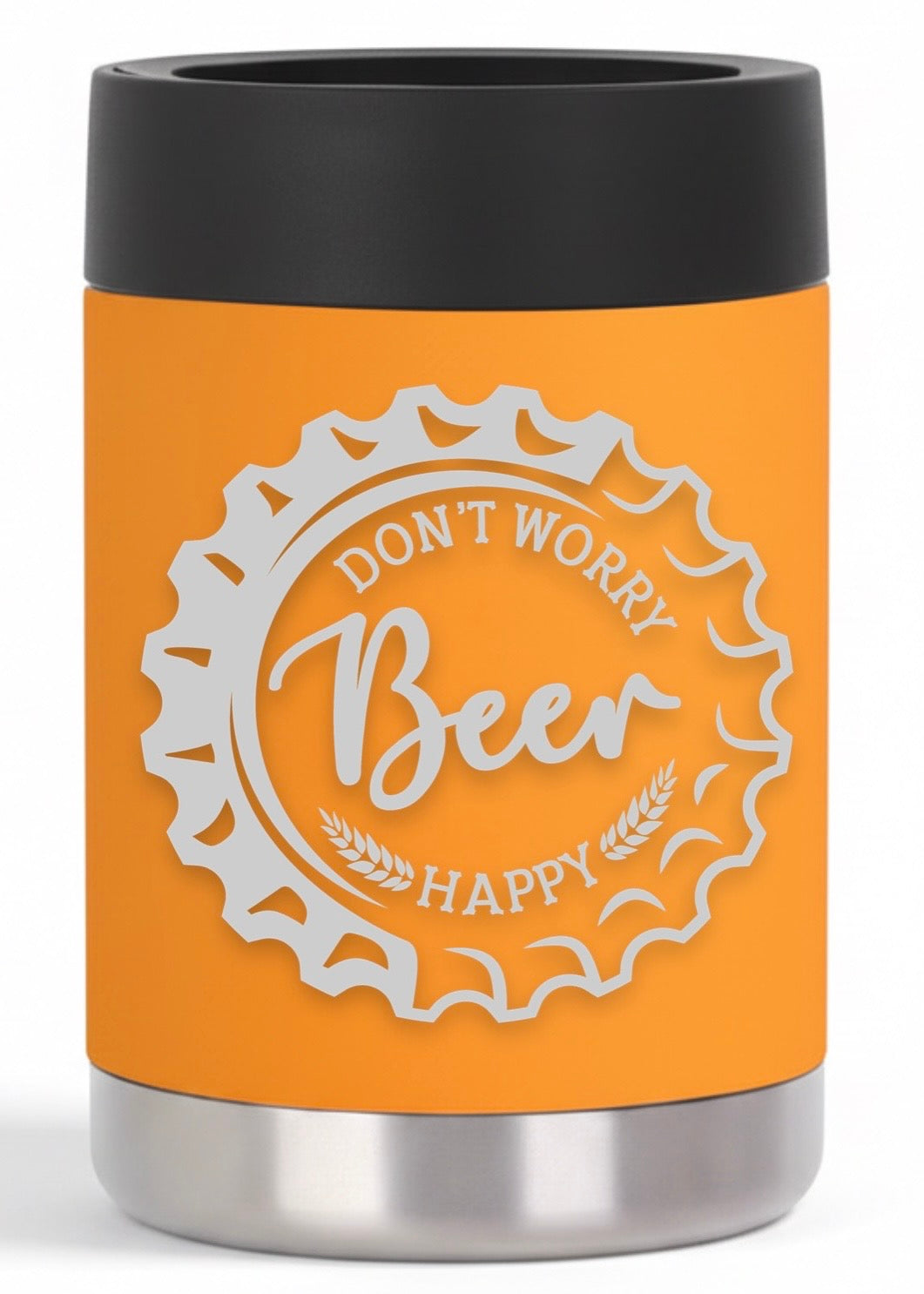 12oz Don't Worry Beer Happy Can Cooler