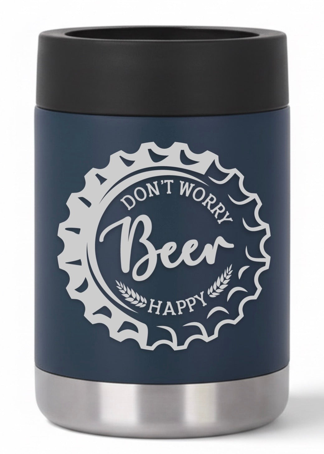 12oz Don't Worry Beer Happy Can Cooler