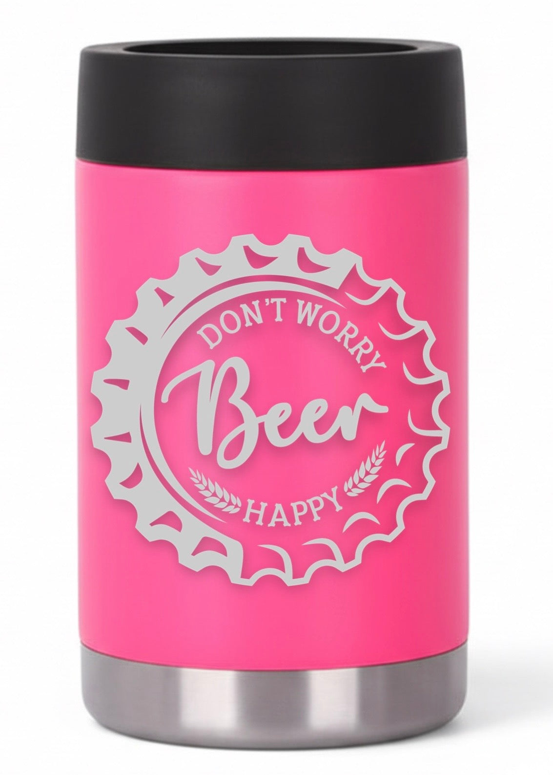 12oz Don't Worry Beer Happy Can Cooler