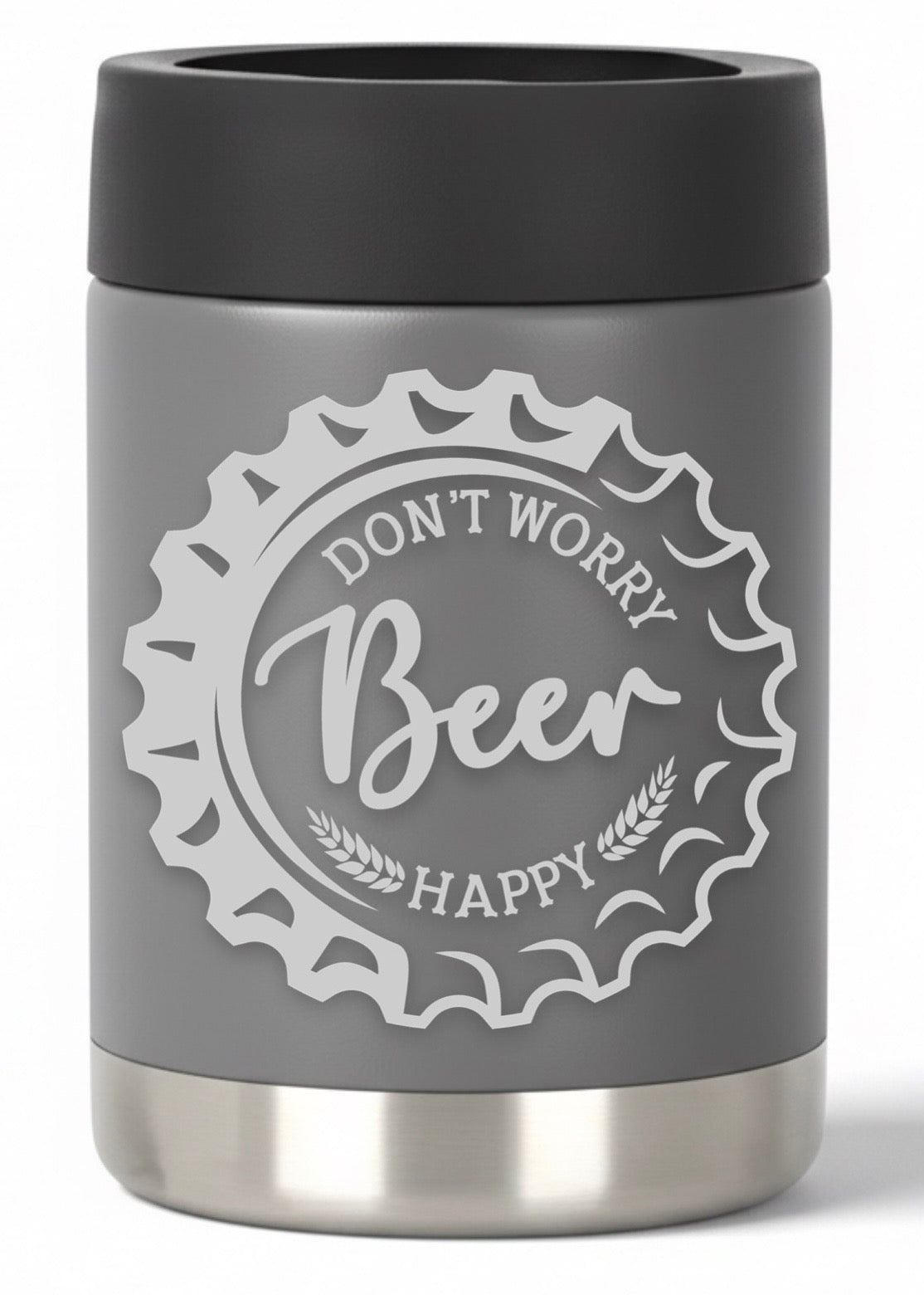 12oz Don't Worry Beer Happy Can Cooler