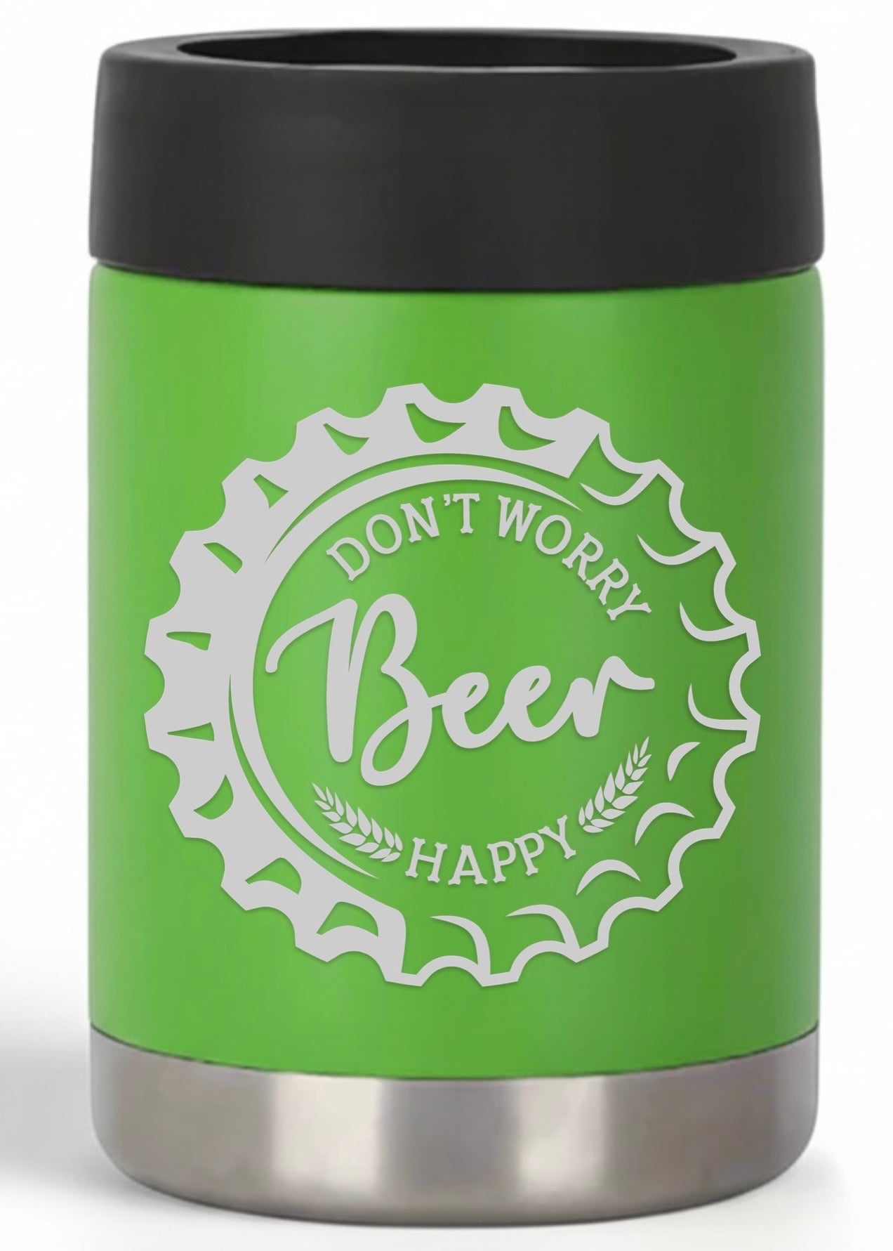 12oz Don't Worry Beer Happy Can Cooler