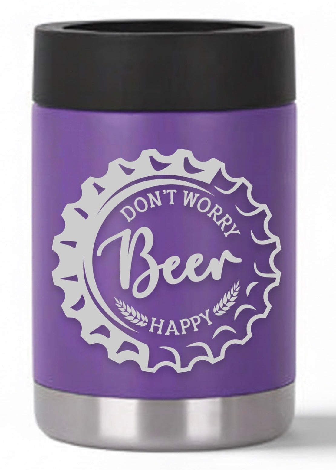 12oz Don't Worry Beer Happy Can Cooler