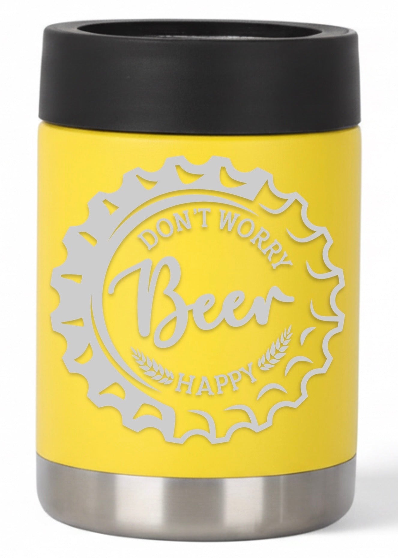 12oz Don't Worry Beer Happy Can Cooler
