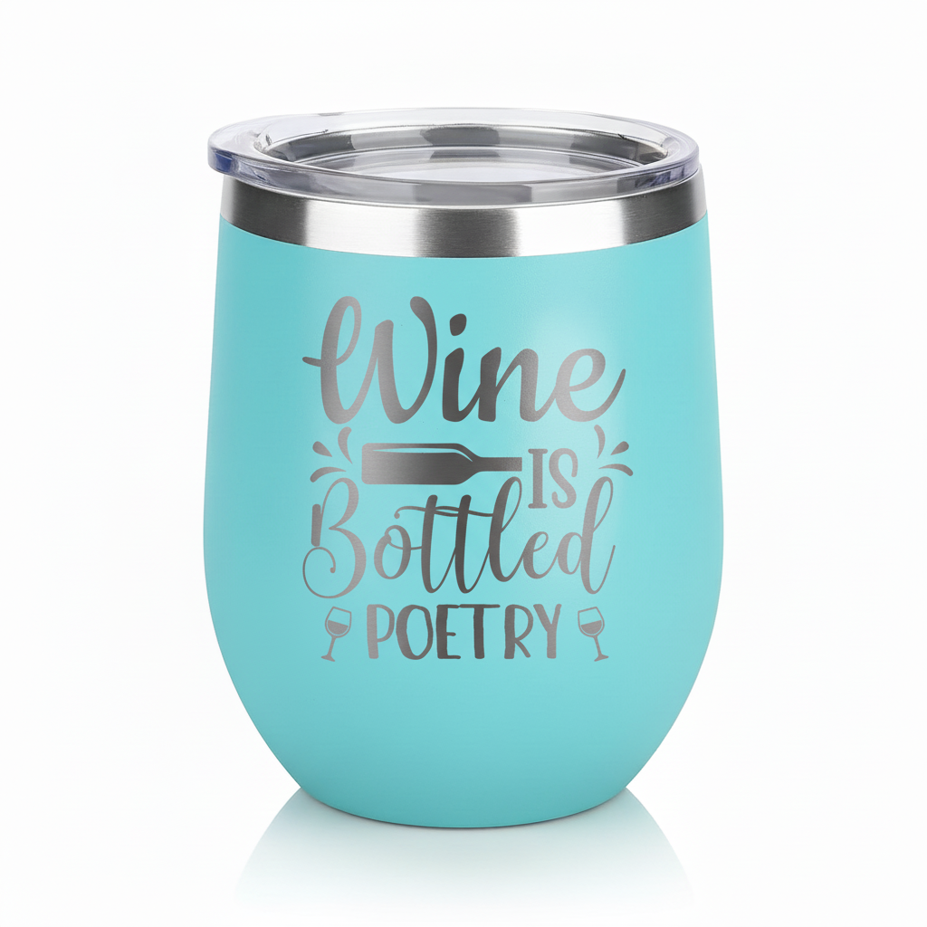 Wine Is Bottled Poetry 12oz Wine Tumbler