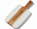 Customizable Acacia Wood and White Marble Cutting Board