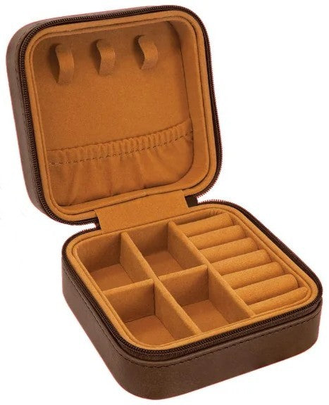 Customizable Engraved Leatherette Jewelry Travel Box
