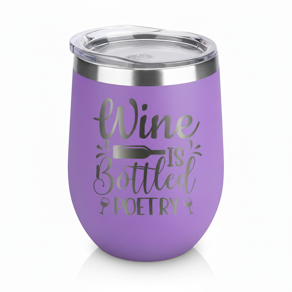 Wine Is Bottled Poetry 12oz Wine Tumbler