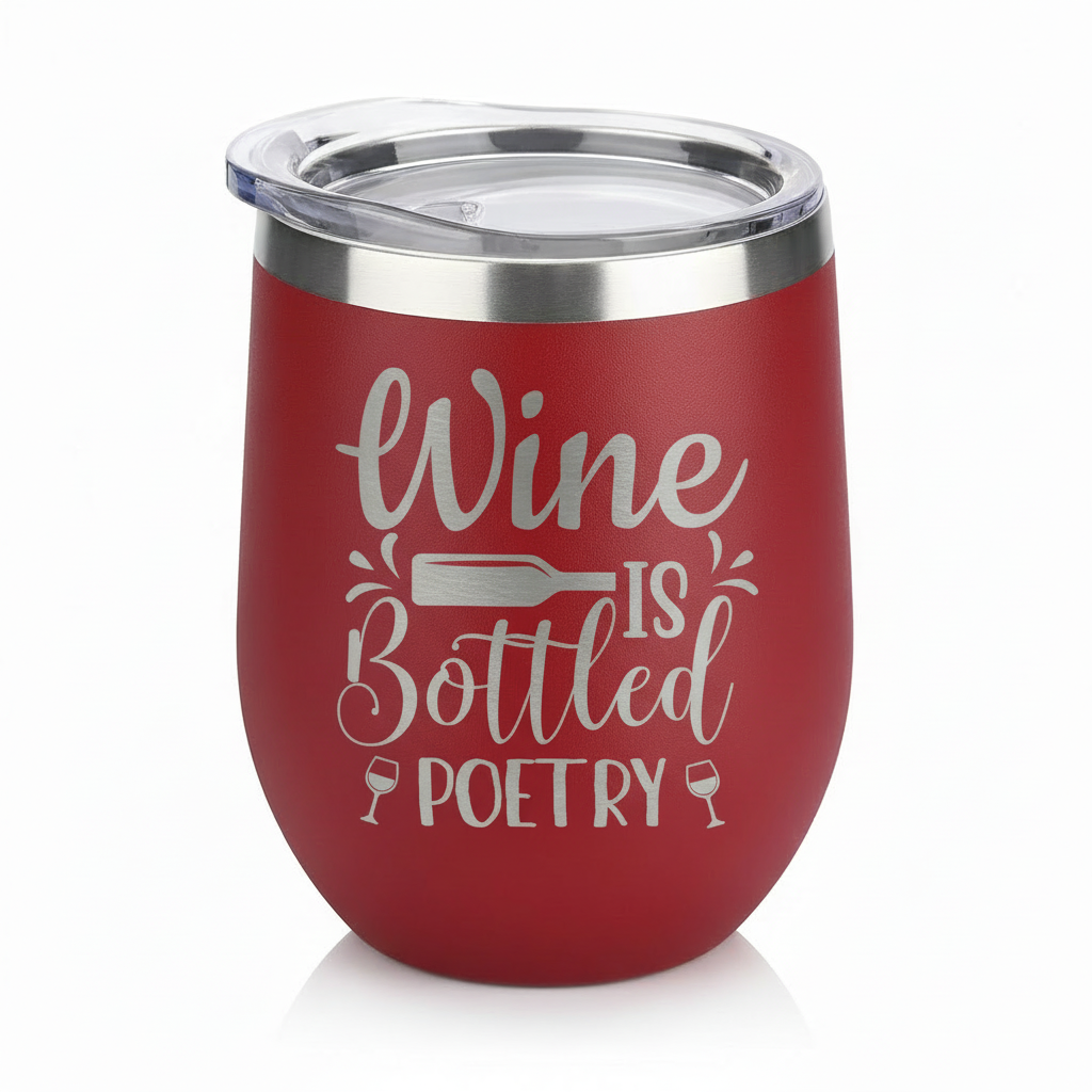 Wine Is Bottled Poetry 12oz Wine Tumbler