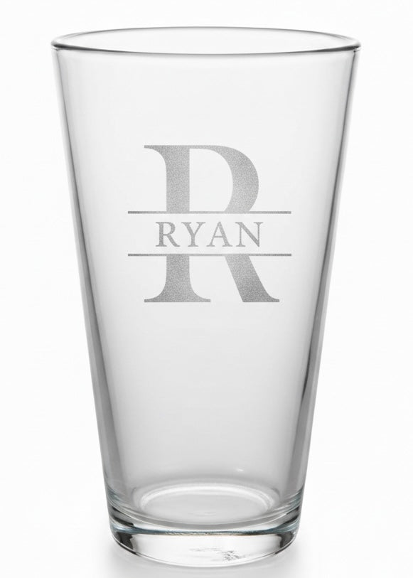 Custom Monogramed Pint Glasses