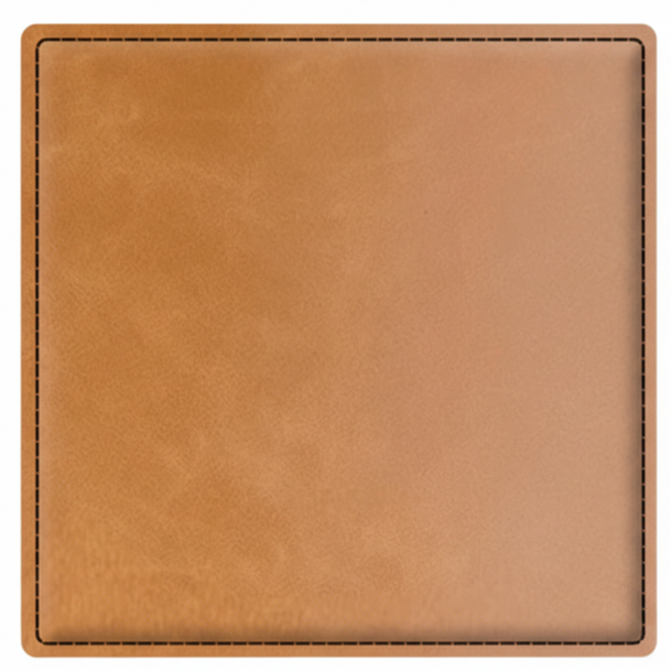 4" Fully Customizable Leatherette Coaster Set
