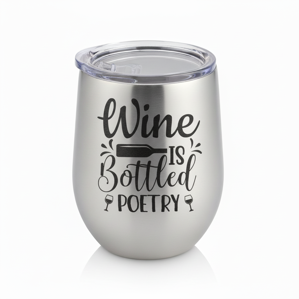 Wine Is Bottled Poetry 12oz Wine Tumbler