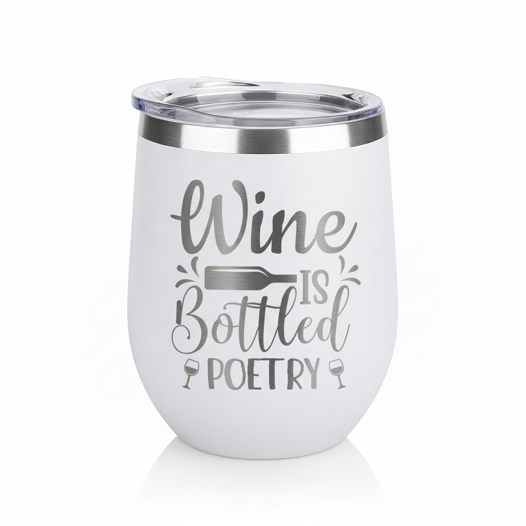 Wine Is Bottled Poetry 12oz Wine Tumbler