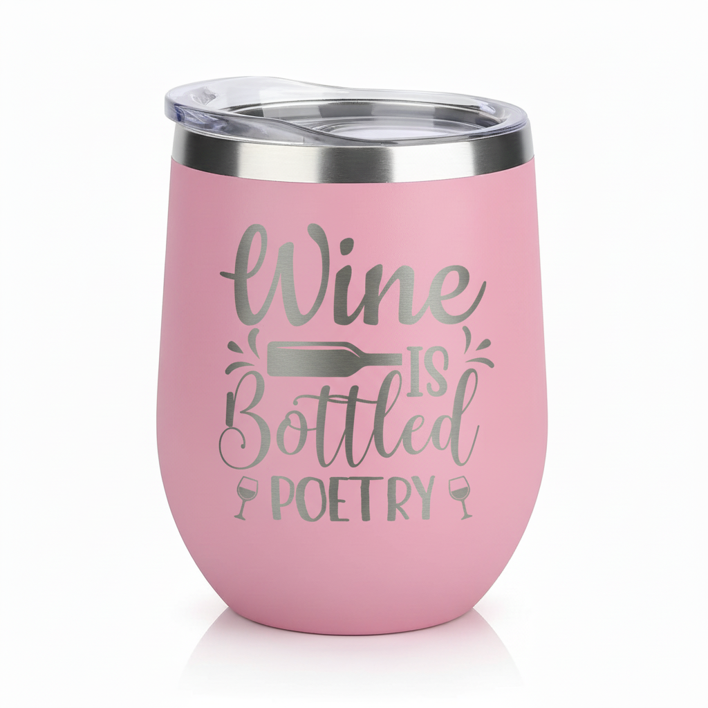 Wine Is Bottled Poetry 12oz Wine Tumbler